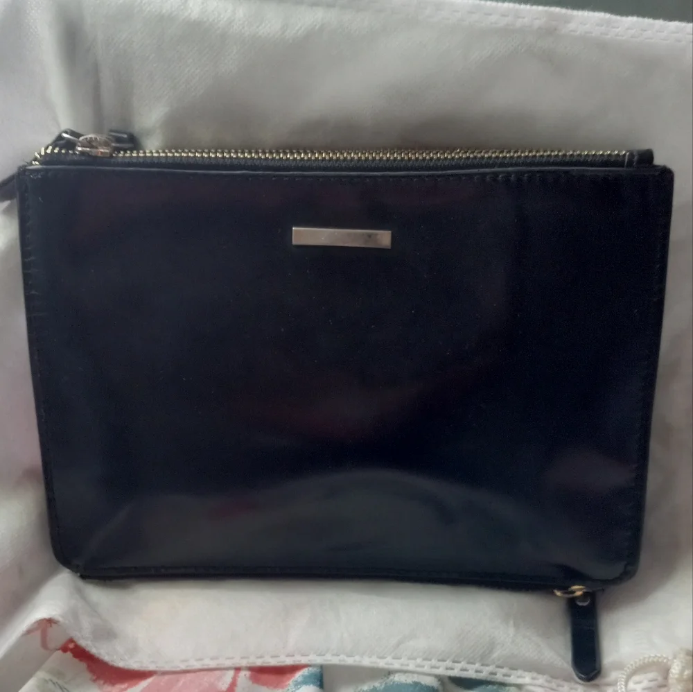 Zimmermann Black Patent Leather Zip Clutch Wristlet